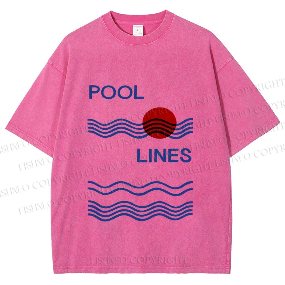 Unisex Pool Lines Printed Washed Tee