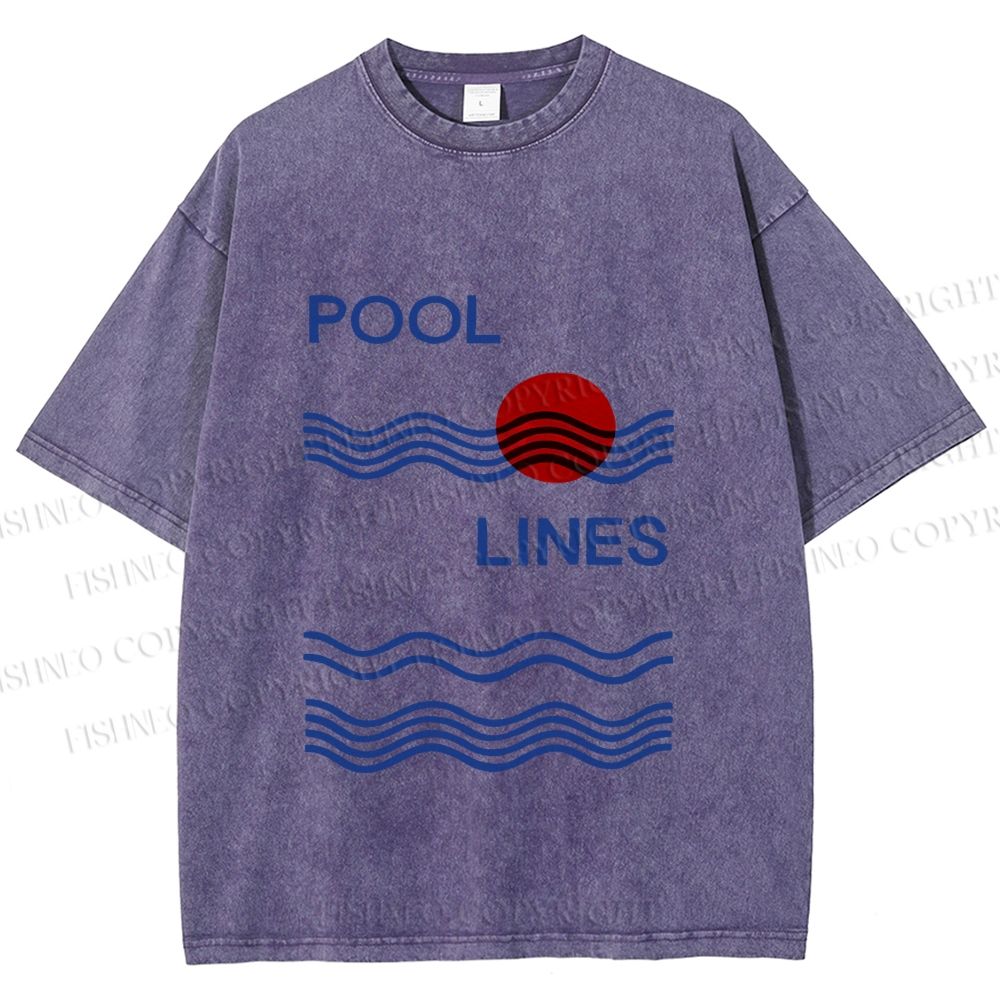 Unisex Pool Lines Printed Washed Tee