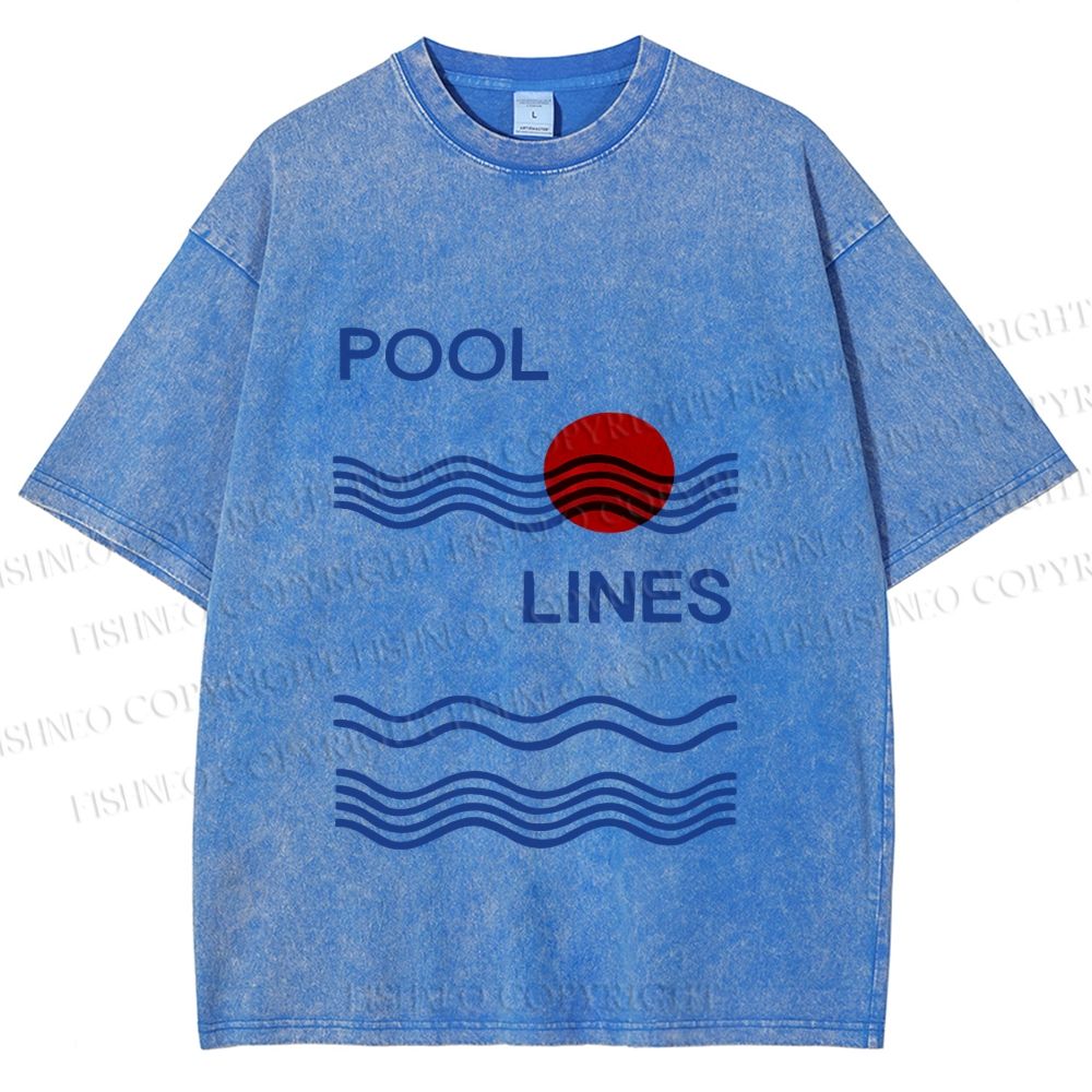 Unisex Pool Lines Printed Washed Tee