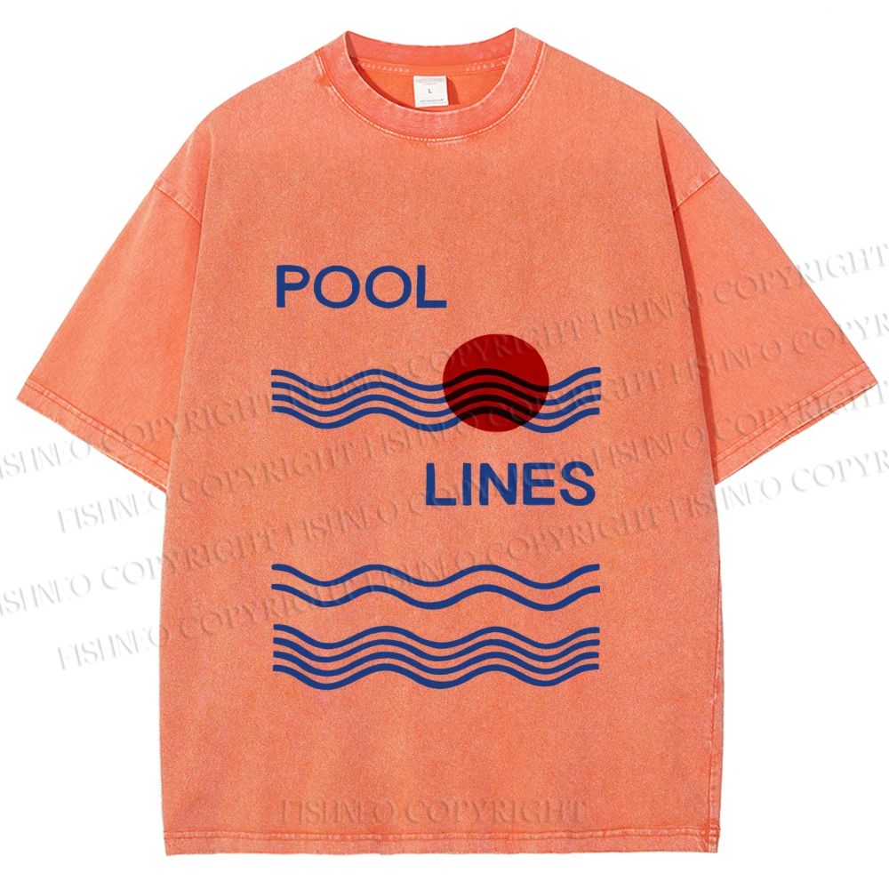 Unisex Pool Lines Printed Washed Tee