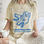 Unisex I need ibuprofen Wolf Vintage Printed Washed Tee