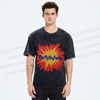 Unisex Explosives Graffiti Printed Washed Tee