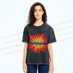 Unisex Explosives Graffiti Printed Washed Tee