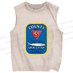 Unisex Small Sardine Fish Printed Washed Tank Top
