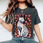 Unisex Yayoi Kusama Cat Printed Washed Tee
