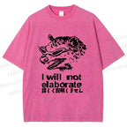 Unisex Japanese Opossum Will Not Elaborate Printed Washed Tee