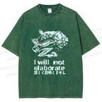 Unisex Japanese Opossum Will Not Elaborate Printed Washed Tee