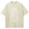 Unisex Fingerprint Octopus Printed Washed Tee
