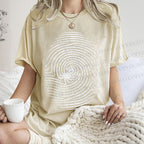 Unisex Fingerprint Octopus Printed Washed Tee