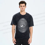 Unisex Fingerprint Octopus Printed Washed Tee
