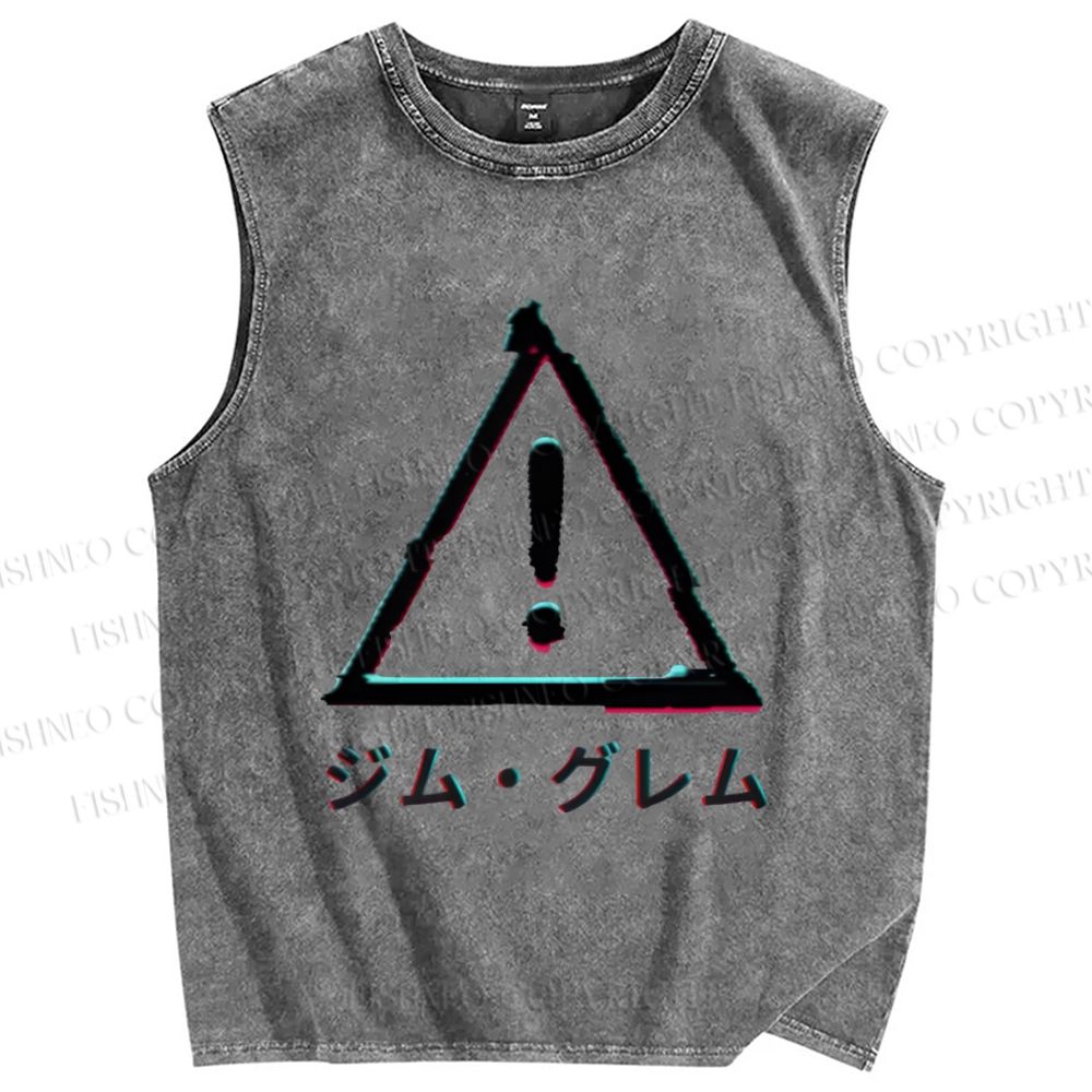 Unisex Jim Grem Printed Washed Tank Top