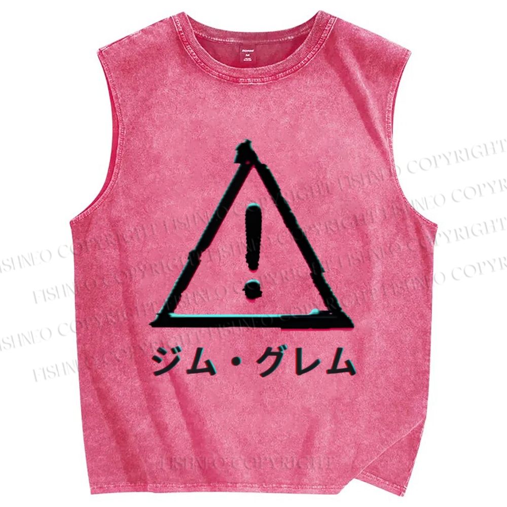 Unisex Jim Grem Printed Washed Tank Top