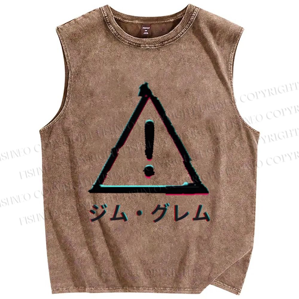 Unisex Jim Grem Printed Washed Tank Top
