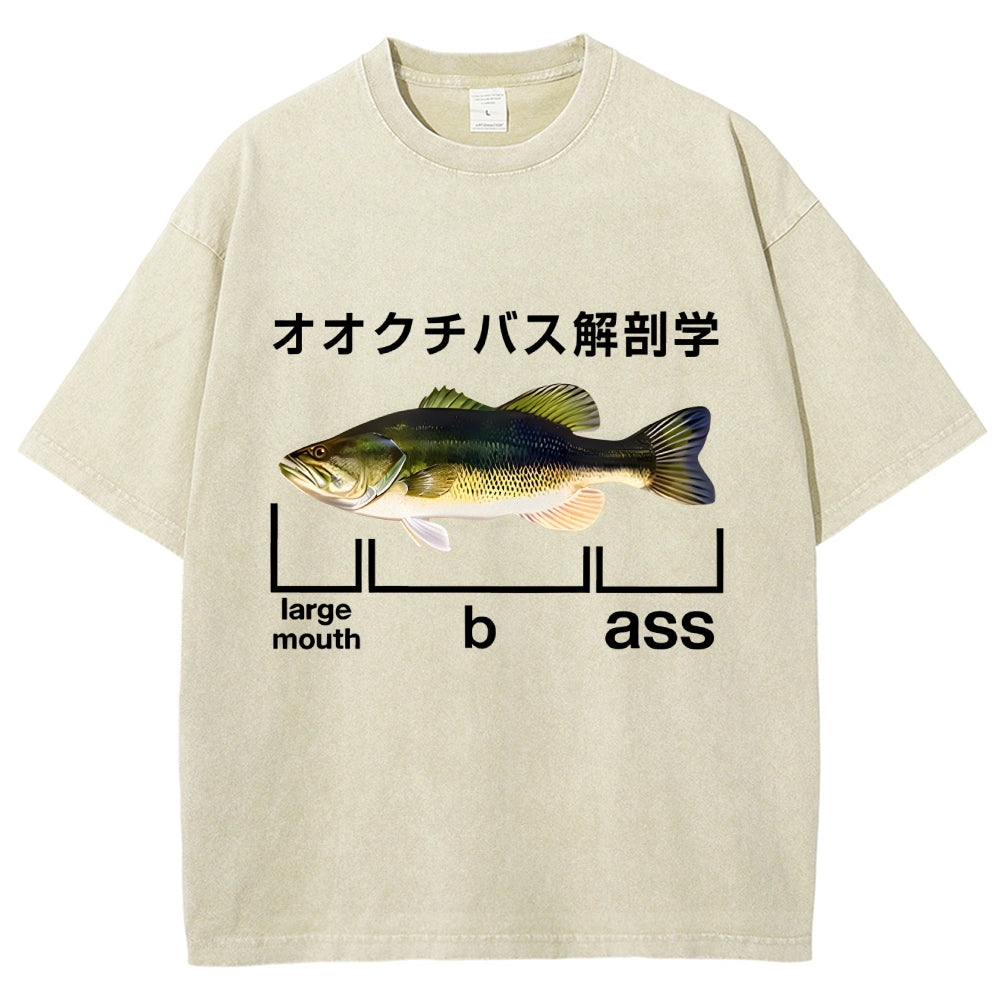 Largemouth Bass Anatomy Washed T-Shirt