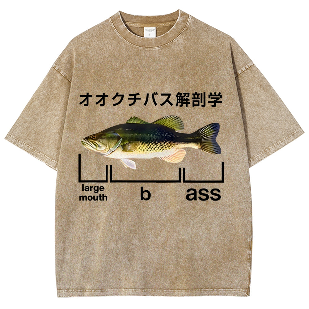 Largemouth Bass Anatomy Washed T-Shirt