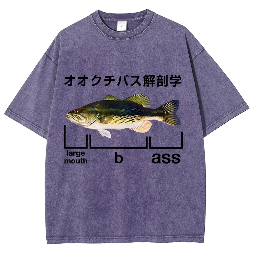 Largemouth Bass Anatomy Washed T-Shirt