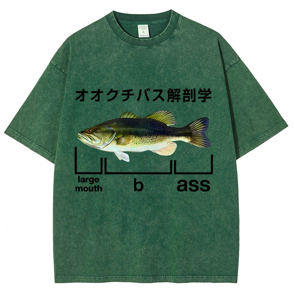 Largemouth Bass Anatomy Washed T-Shirt