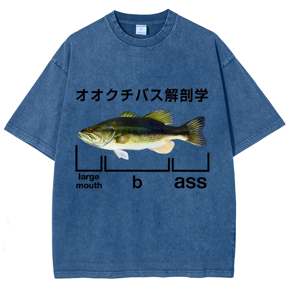 Largemouth Bass Anatomy Washed T-Shirt