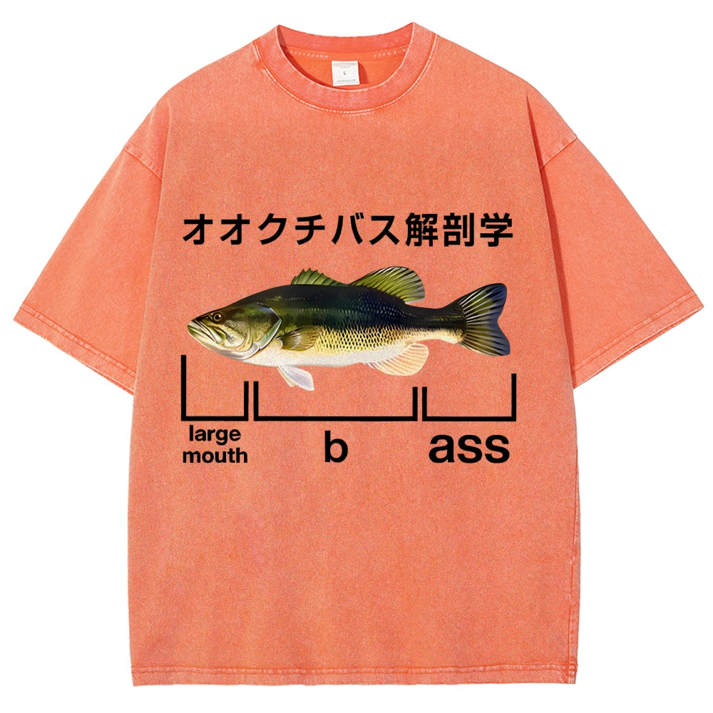 Largemouth Bass Anatomy Washed T-Shirt
