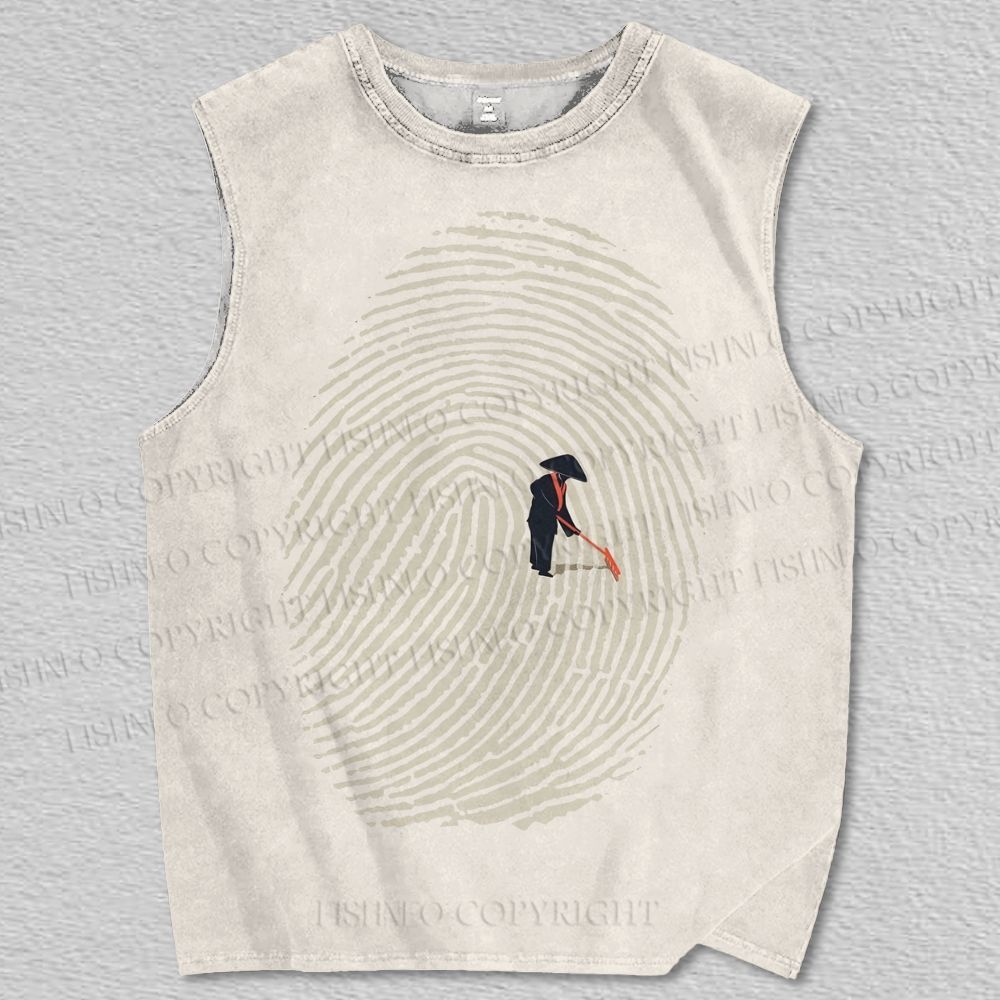 Unisex Fingerprint Portrait Printed Tank Top