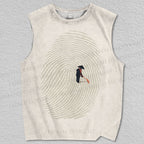 Unisex Fingerprint Portrait Printed Tank Top