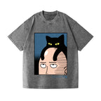 One Punch Cat Vintage Wash Japanese Design T-Shirt