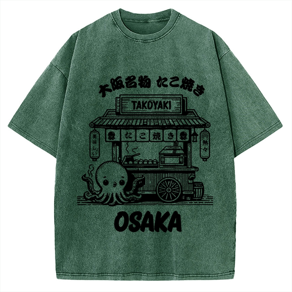 Osaka Octopus Takoyaki Shop Vintage Washed T-shirt