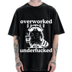 Overworked Raccoon Funny Animal Vintage Washed T-shirt