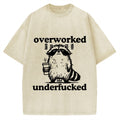 Overworked Raccoon Funny Animal Vintage Washed T-shirt
