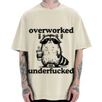 Overworked Raccoon Funny Animal Vintage Washed T-shirt