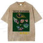 Unisex Yayoi Kusama Shells Printed Washed Tee