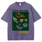Unisex Yayoi Kusama Shells Printed Washed Tee