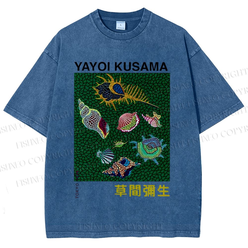 Unisex Yayoi Kusama Shells Printed Washed Tee
