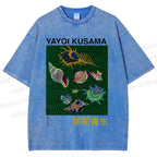 Unisex Yayoi Kusama Shells Printed Washed Tee
