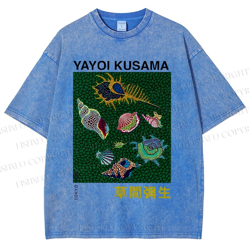 Unisex Yayoi Kusama Shells Printed Washed Tee