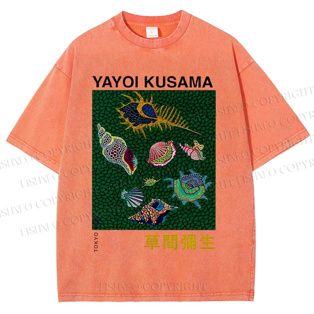 Unisex Yayoi Kusama Shells Printed Washed Tee