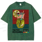 Unisex Yayoi Kusama Cocktails Printed Washed Tee