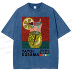 Unisex Yayoi Kusama Cocktails Printed Washed Tee