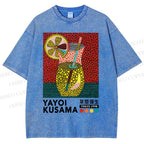 Unisex Yayoi Kusama Cocktails Printed Washed Tee