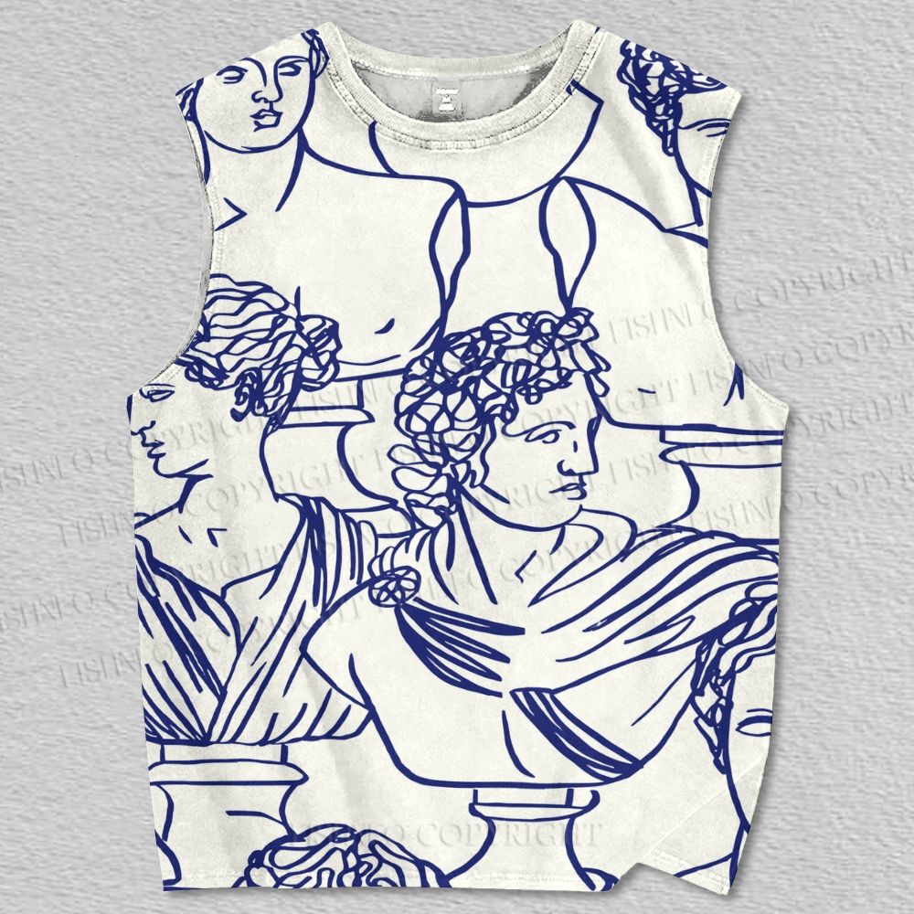 Unisex Art Plaster Statue Printed Tank Top