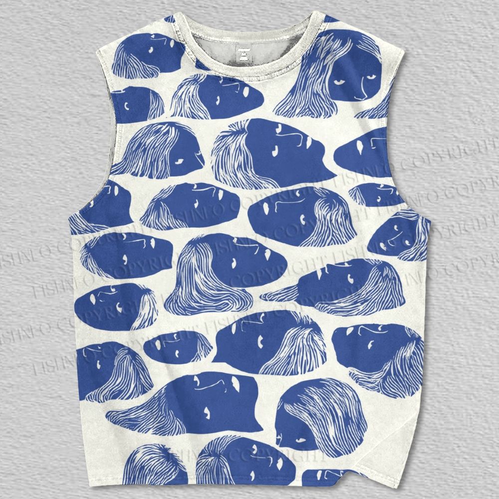 Unisex Art People In Water Printed Tank Top