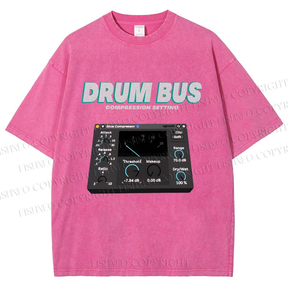 Unisex Drum&Bass Printed Washed Tee