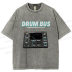 Unisex Drum&Bass Printed Washed Tee