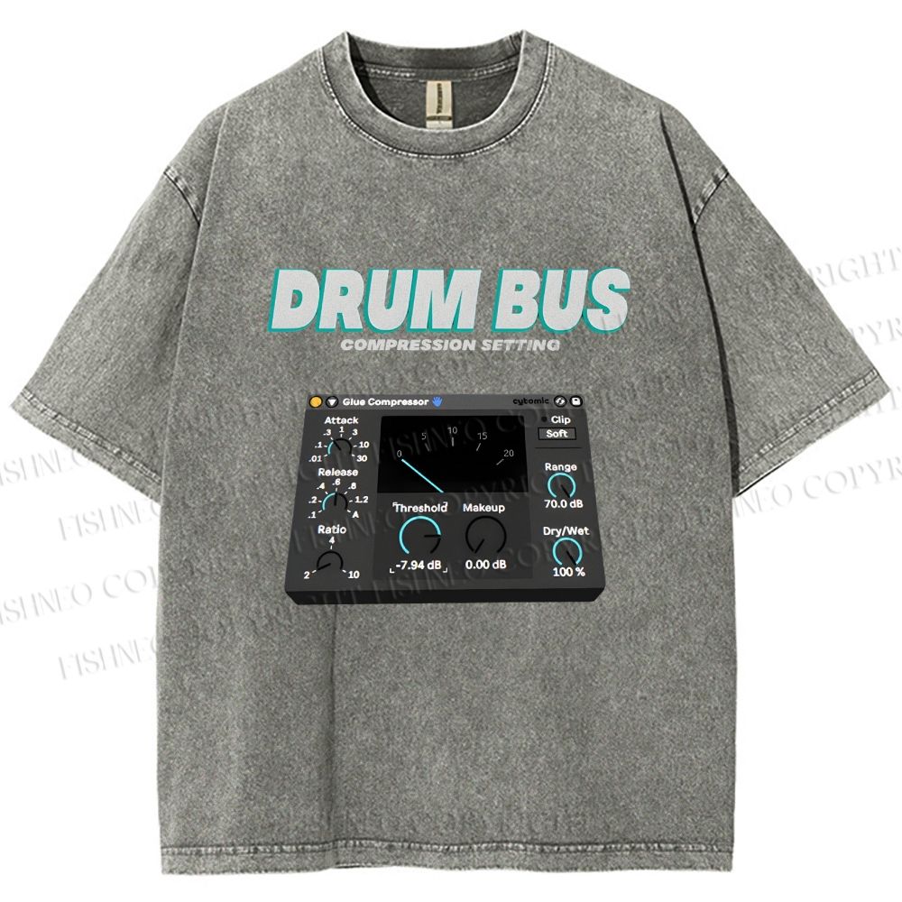 Unisex Drum&Bass Printed Washed Tee