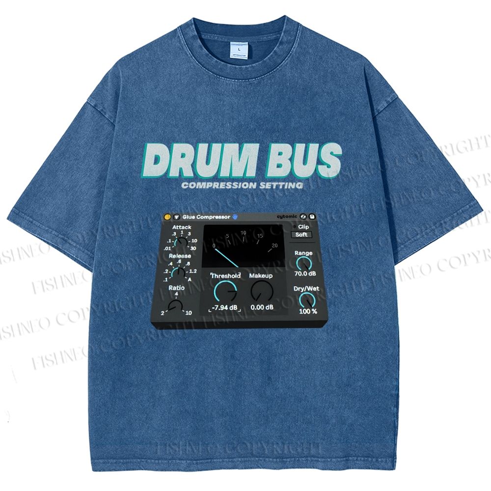 Unisex Drum&Bass Printed Washed Tee