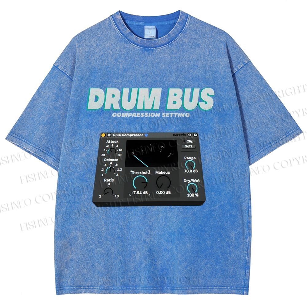 Unisex Drum&Bass Printed Washed Tee