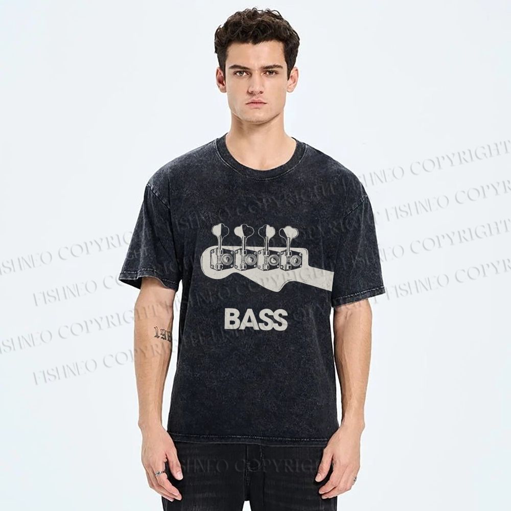Unisex Bass Printed Washed Tee