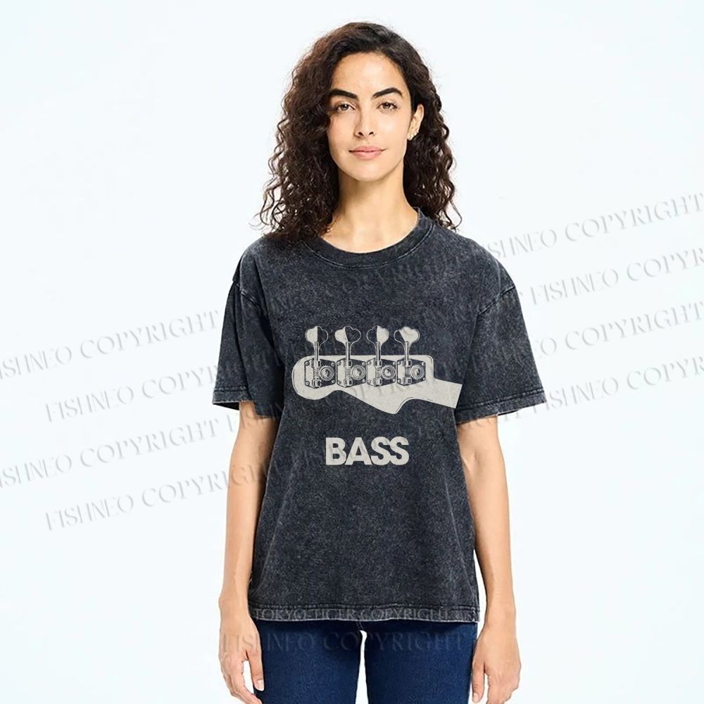 Unisex Bass Printed Washed Tee
