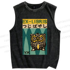 Unisex Exlibris Printed Washed Tank Top