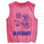 Unisex Car Seat Headrest Vintage Bird Printed Washed Tank Top